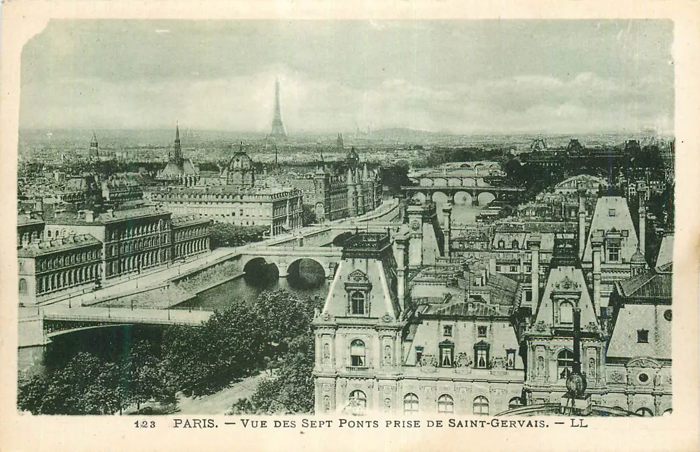 Paris — Ansicht der Sieben Brücken von Saint-Gervais — LL - Vorderseite